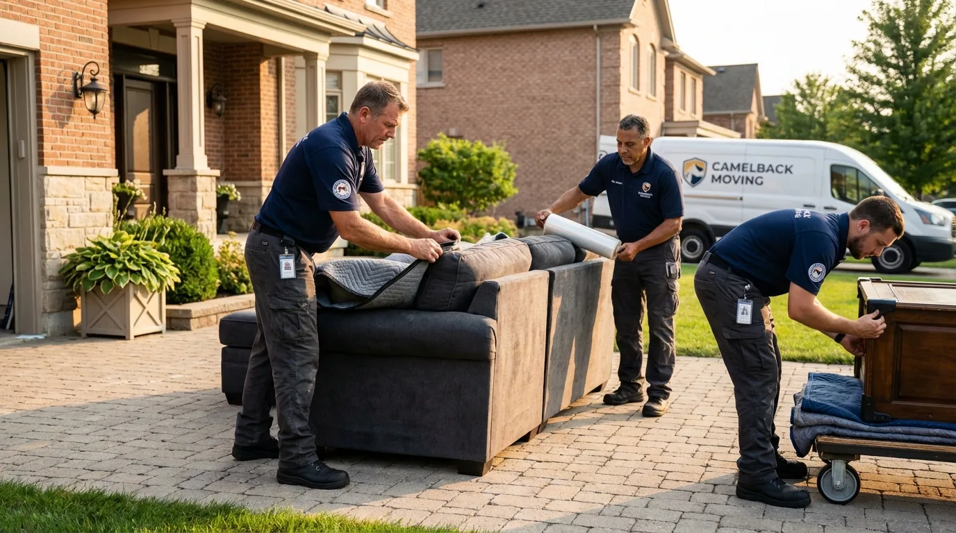 Large estate moving crew wrapping furniture in Gurdon, AR
